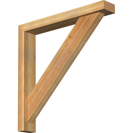 Ekena Millwork Traditional Block Rough Sawn Bracket w/ Offset Brace, Western Red Cedar, 4"W x 26"D x 26"H BKT0402X26X26TRA05RWR